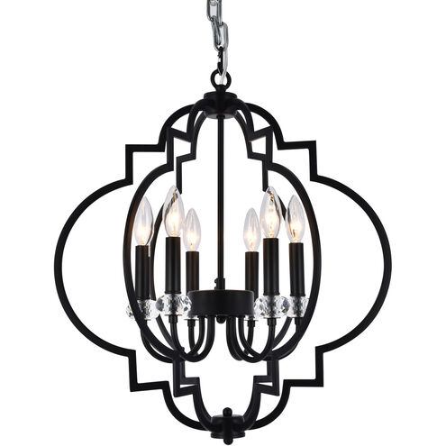 Canada 6 Light 20 inch Black Pendant Ceiling Light