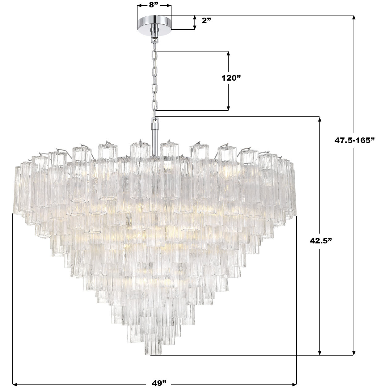 Addis 28 Light 49 inch Polished Chrome Chandelier Ceiling Light