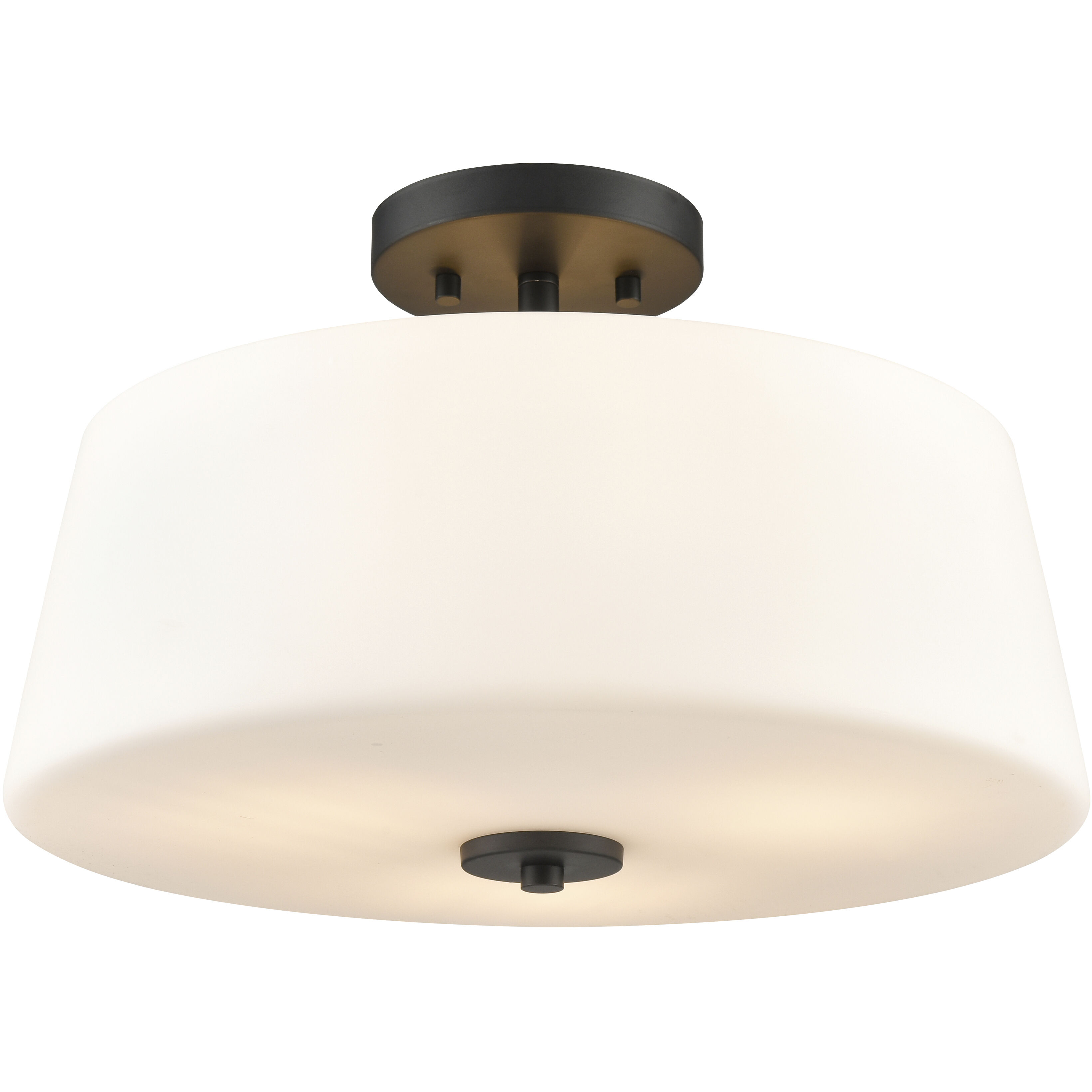 Laphia 3 Light 15.75 inch Matte Black Semi-Flush Mount Ceiling Light