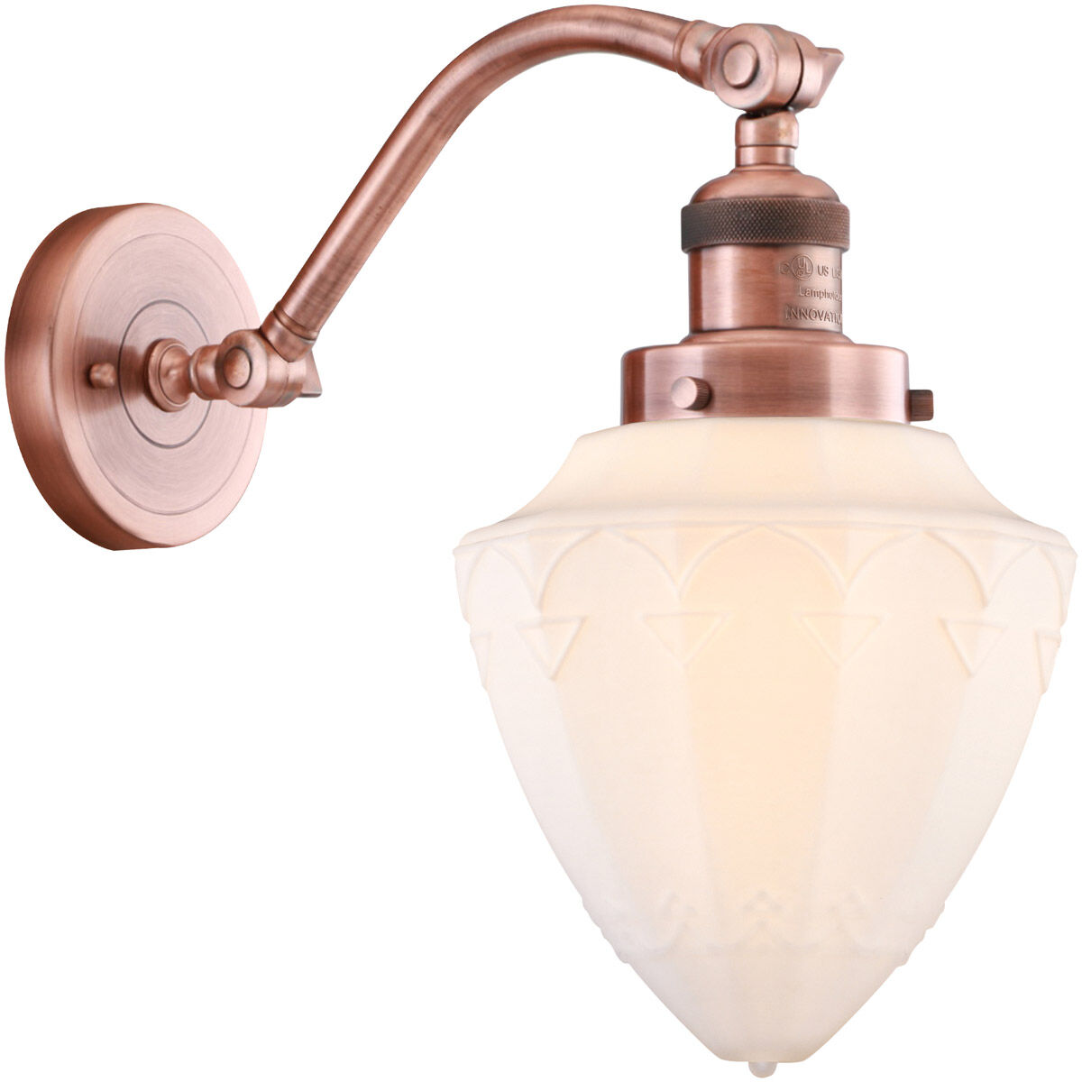 Franklin Restoration Bullet 1 Light 7 inch Antique Copper Sconce Wall Light