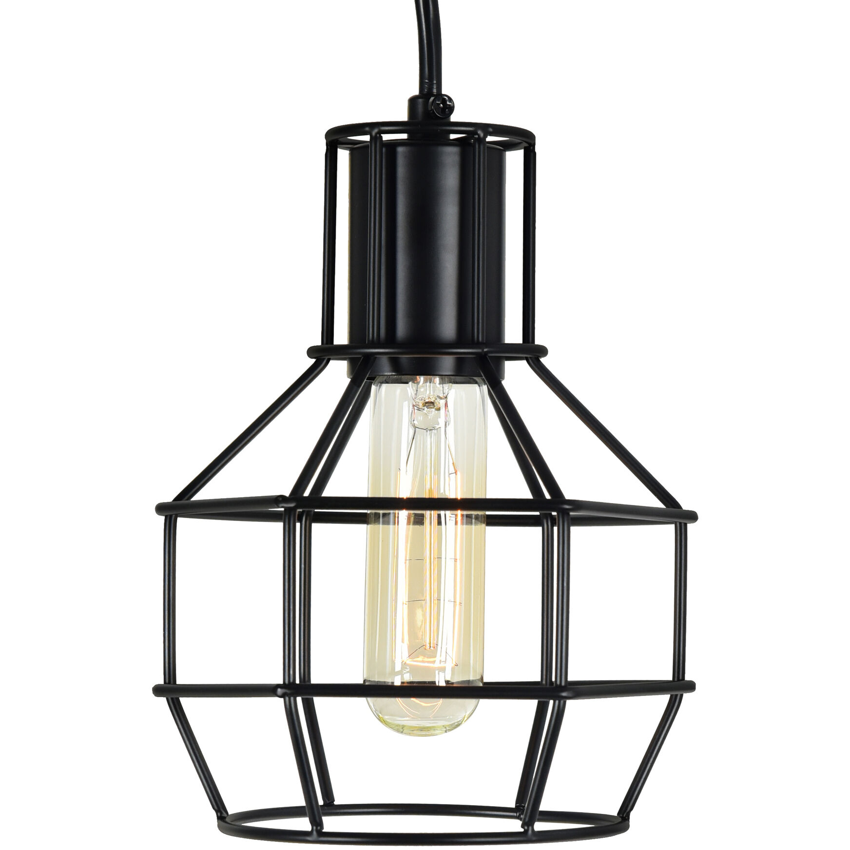 Secure 1 Light 6 inch Black Down Mini Pendant Ceiling Light
