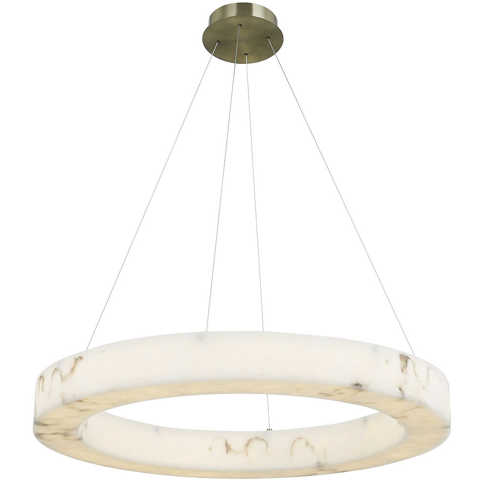 LumenAria Collection LED 32 inch Brushed Brass Pendant Ceiling Light, Medley Family