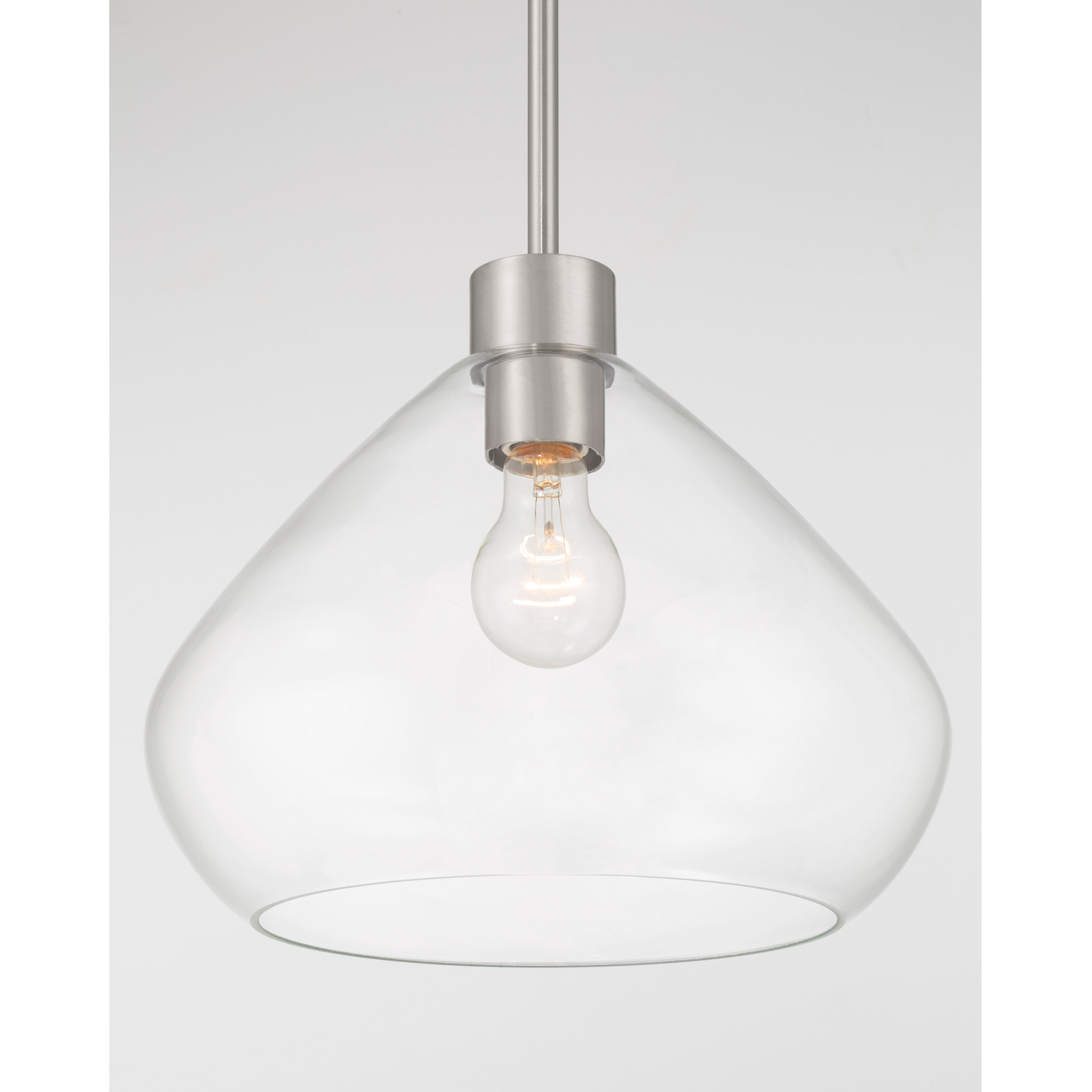 Elaris 1 Light 12.5 inch Brushed Nickel Pendant Ceiling Light