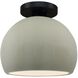 Radiance 1 Light 7 inch Celadon Green Crackle and Matte Black Semi Flush Ceiling Light