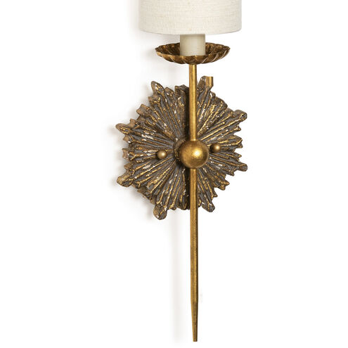 Louis 1 Light 4.5 inch Antique Gold Wall Sconce Wall Light, Single