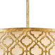 Arabella 3 Light 21 inch Distressed Gold Pendant Ceiling Light, Gilded Nola