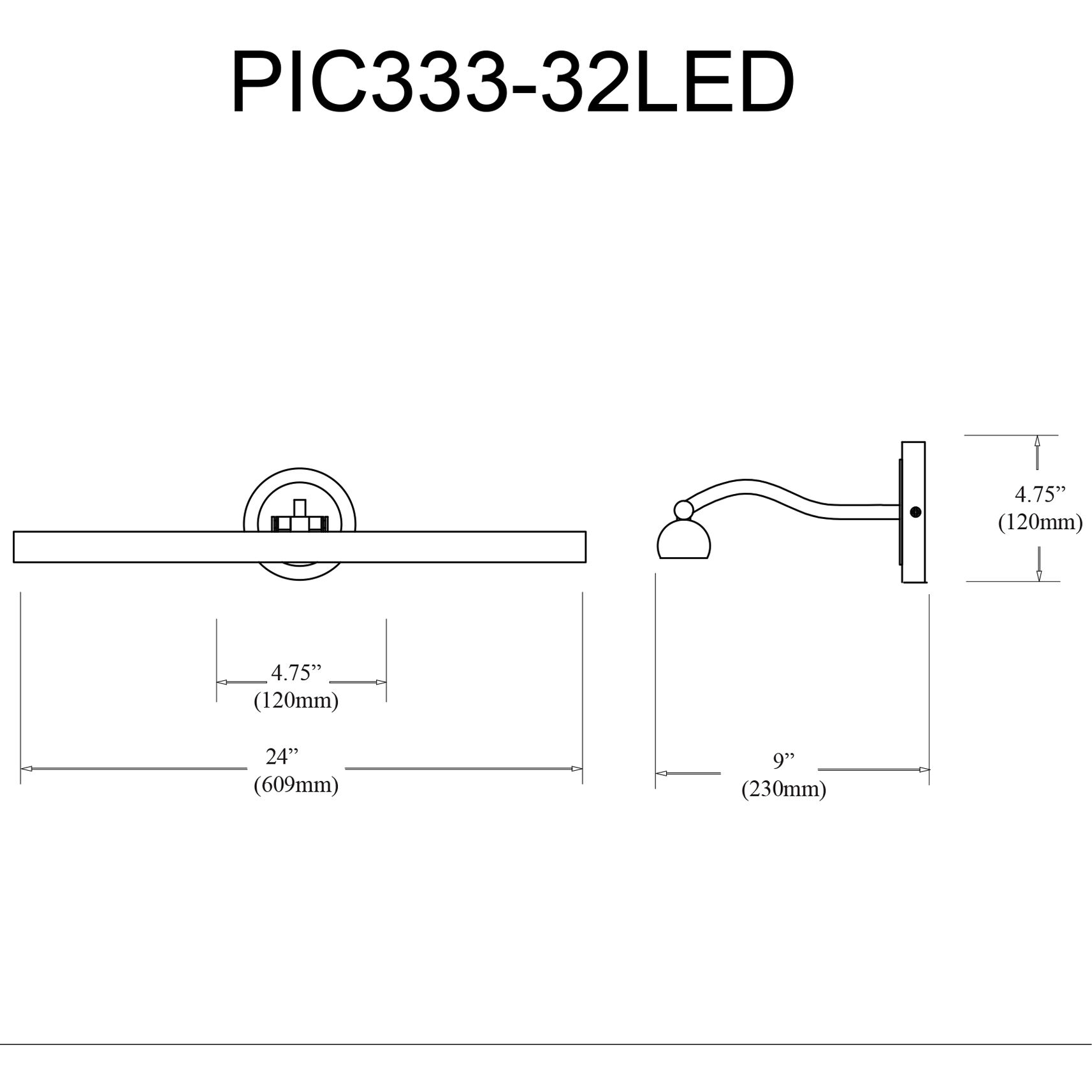 Reina 40 watt 32 inch Aged Brass Picture Light Wall Light