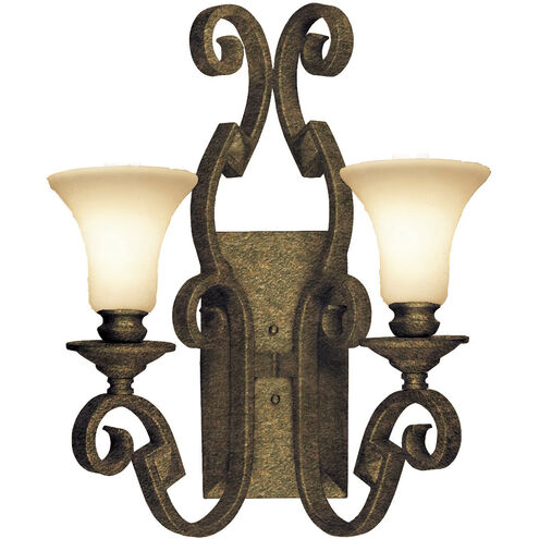 Ibiza 2 Light 16 inch Antique Copper Wall Sconce Wall Light in Ecru (1209)