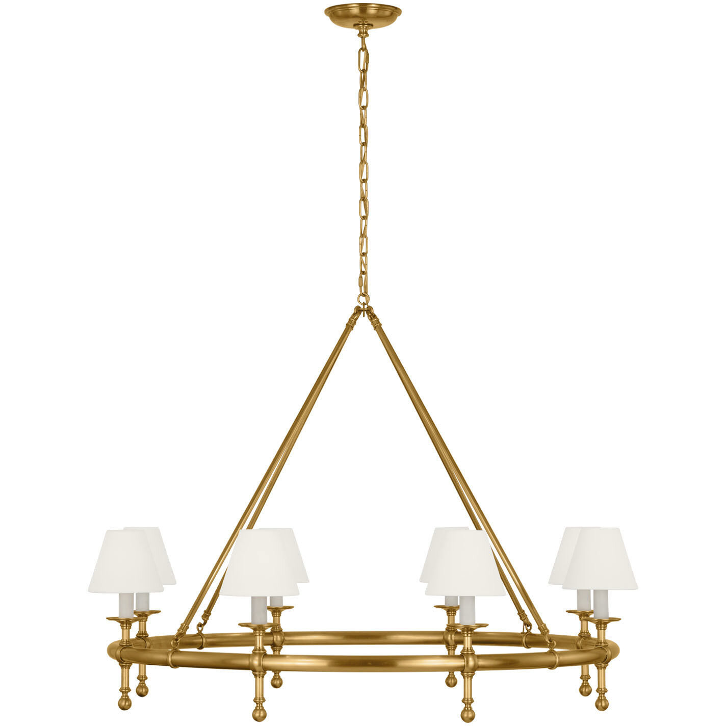 Chapman & Myers Classic LED 44 inch Antique-Burnished Brass Ring Chandelier Ceiling Light
