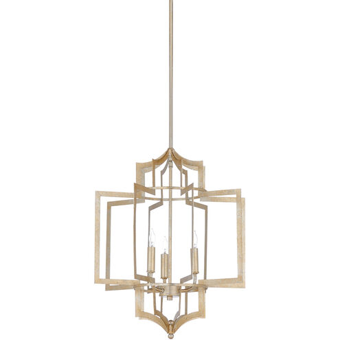 Wildwood 3 Light 18 inch Antique Silver Leaf Chandelier Ceiling Light