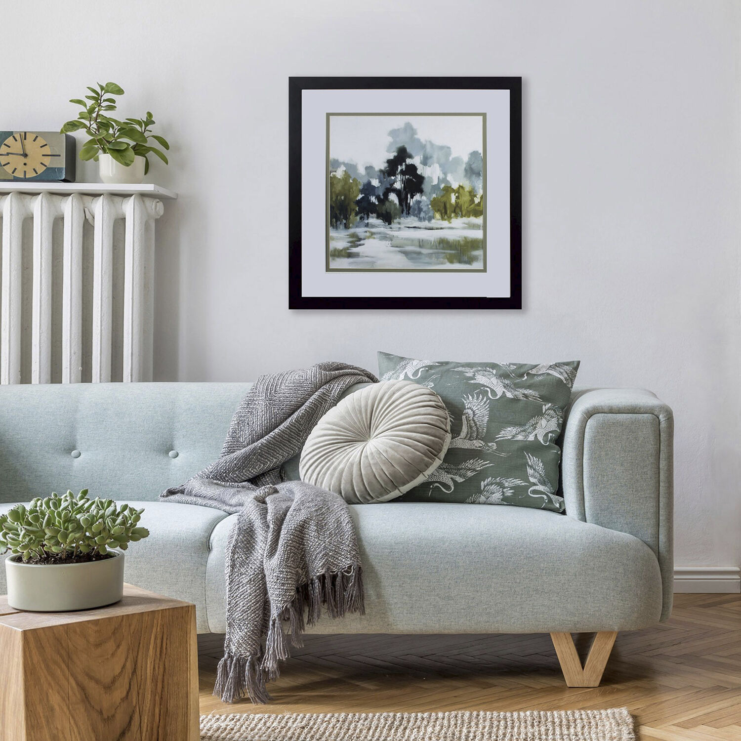 Bean Fields Tall Trees / Reflections Green and Blue and Turquoise Framed Art, Propac