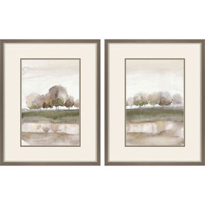 Soft Welcome Spring Green and Brown and Gray and Neutral Framed Art