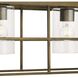 Burgess 4 Light 42 inch Aged Bronze Linear Chandelier Ceiling Light, Design Series