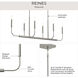 Reines 6 Light 44 inch Brushed Nickel Linear Chandelier Ceiling Light