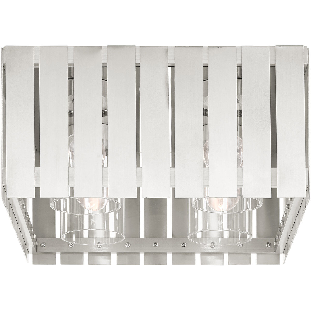 Greenwich 4 Light 13 inch Brushed Nickel Outdoor Flush Mount