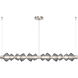 Mesa LED 72.6 inch Metallic Beige Silver Linear Chandelier Ceiling Light in Smoke, Mandrel