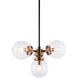 Maru 4 Light 21 inch Aged Gold Brass Pendant Ceiling Light in Aged Gold Brass and Clear