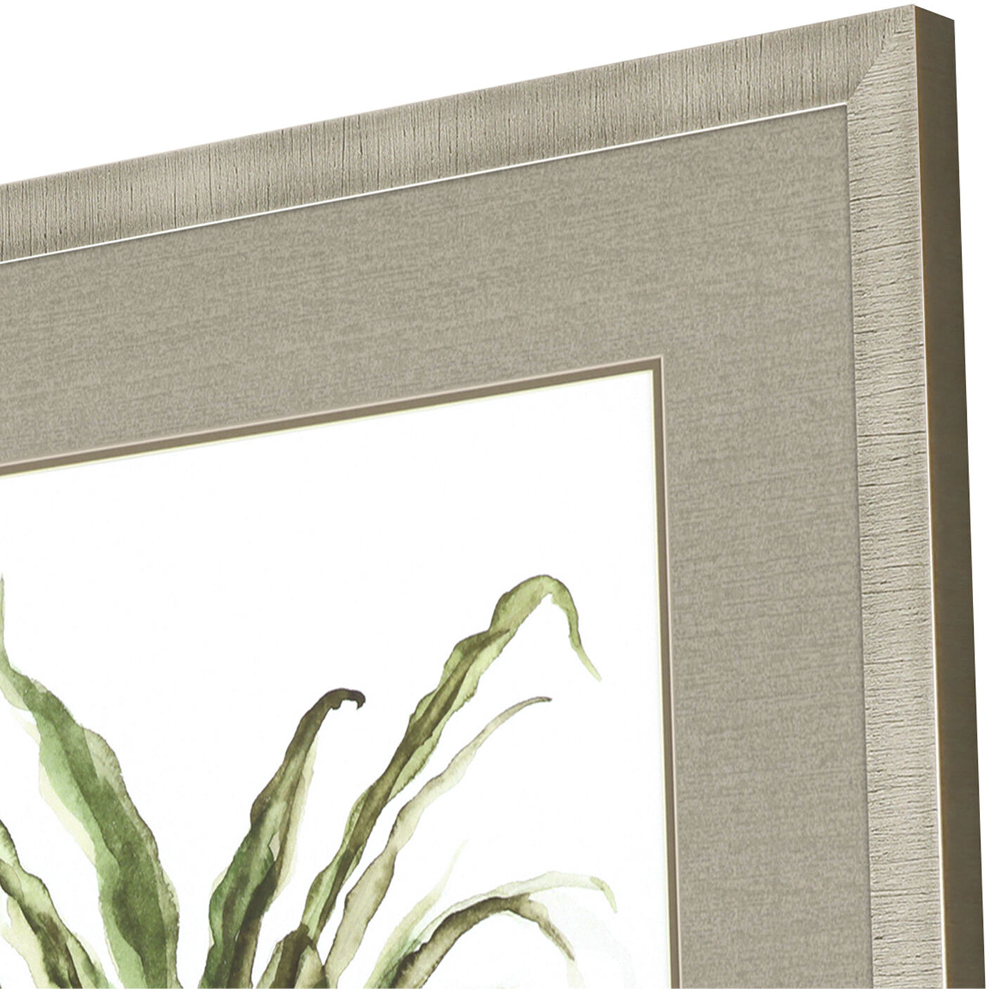 Fern House Blue and Green and White Framed Art