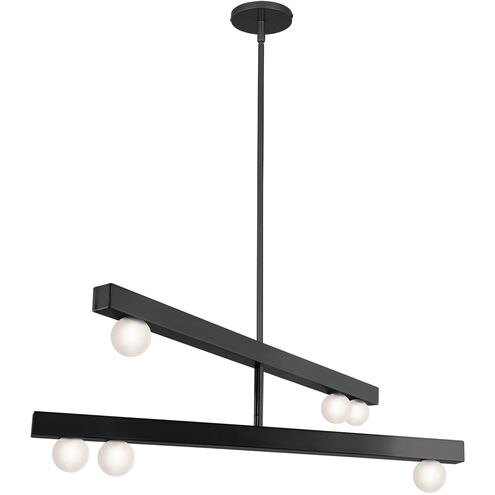 Raleigh 6 Light 30 inch Matte Black Chandelier Ceiling Light