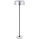 Exemplar 63 inch 40 watt Brushed Nickel and Black with White Marble Floor lamp Portable Light in Burnished Nickel