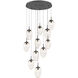 Meteo LED LED Graphite Chandelier Ceiling Light, Round Multi-Port