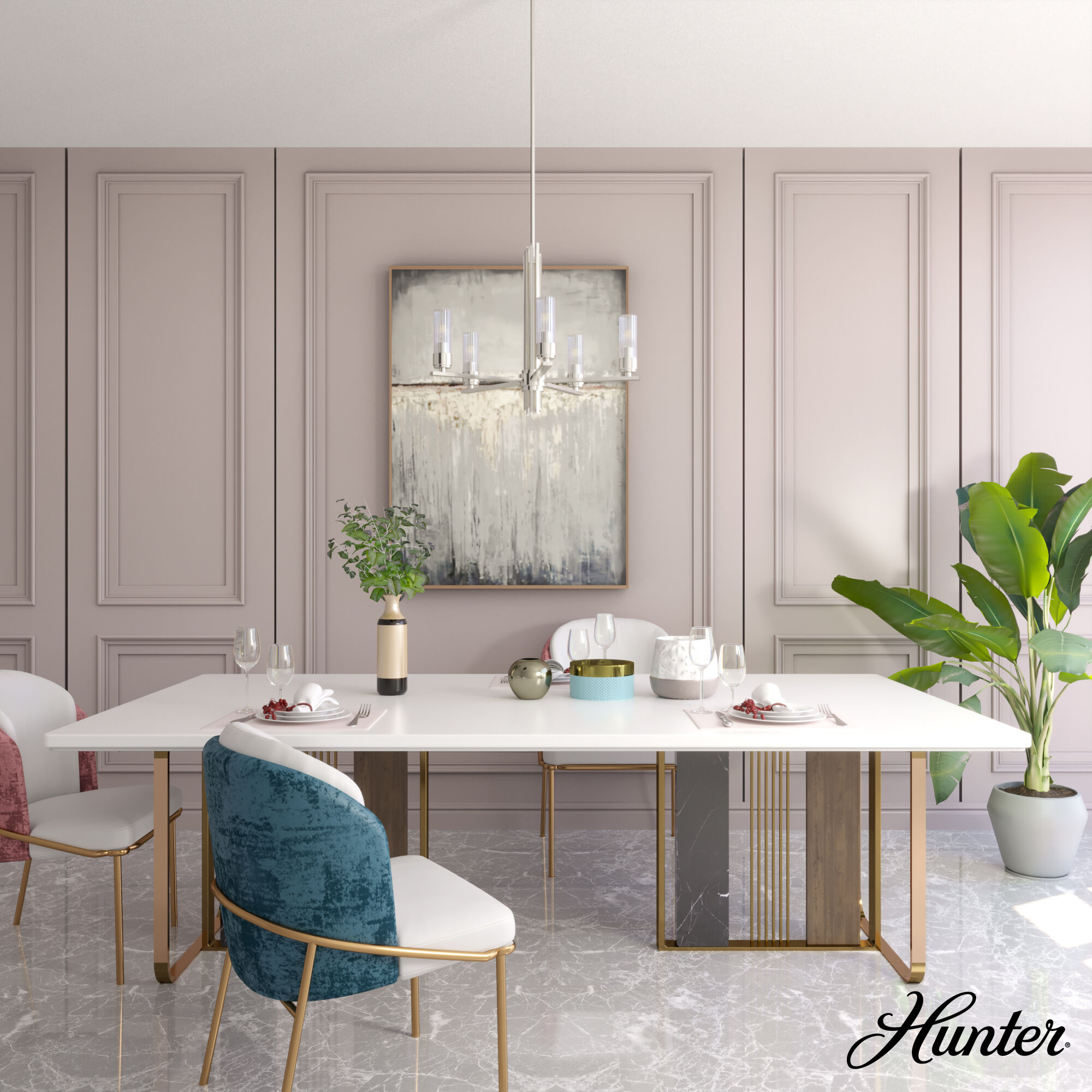 Gatz 5 Light 24 inch Brushed Nickel Chandelier Ceiling Light