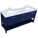 Metropolis 72 X 22 X 34 inch Blue Vanity Sink Set