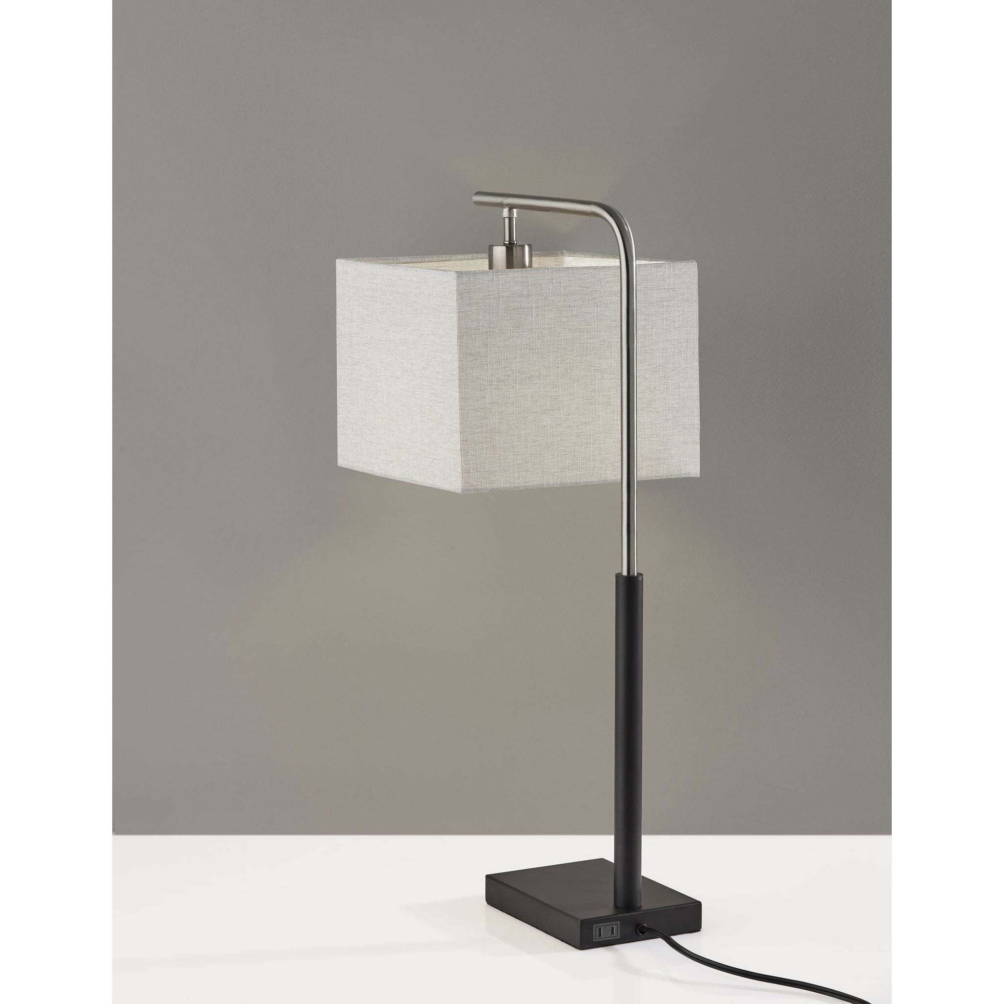 Flora 27 inch 60.00 watt Black and Brushed Steel Table Lamp Portable Light