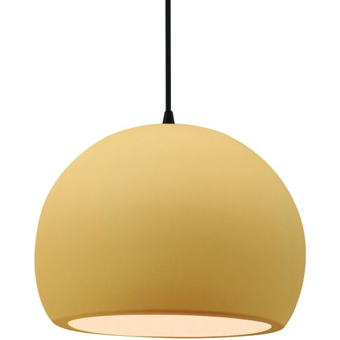 Radiance LED 12.25 inch Muted Yellow and Matte Black Pendant Ceiling Light