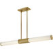 Facet LED 40 inch Heritage Brass Indoor Linear Chandelier Ceiling Light