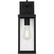 Rox 1 Light Textured Black Outdoor Wall Lantern in Incandescent