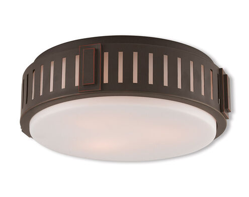 Portland 3 Light 15 inch Olde Bronze Flush Mount Ceiling Light