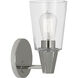 Wheatley 1 Light 5 inch Polished Chrome Wall Sconce Wall Light in Clear Glass