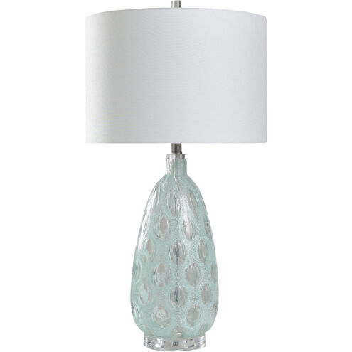 Cameron 30.5 inch 100.00 watt Light Blue Speckled and Clear Table Lamp Portable Light