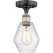 Cindyrella 1 Light 6 inch Black Antique Brass Semi-Flush Mount Ceiling Light