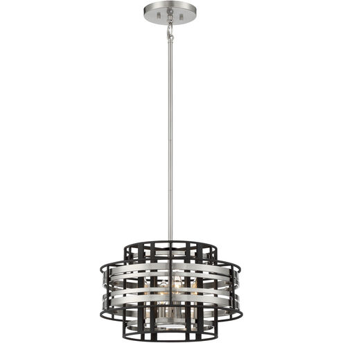 Presten 4 Light 16 inch Brushed Nickel with Sand Coal Foyer Ceiling Light