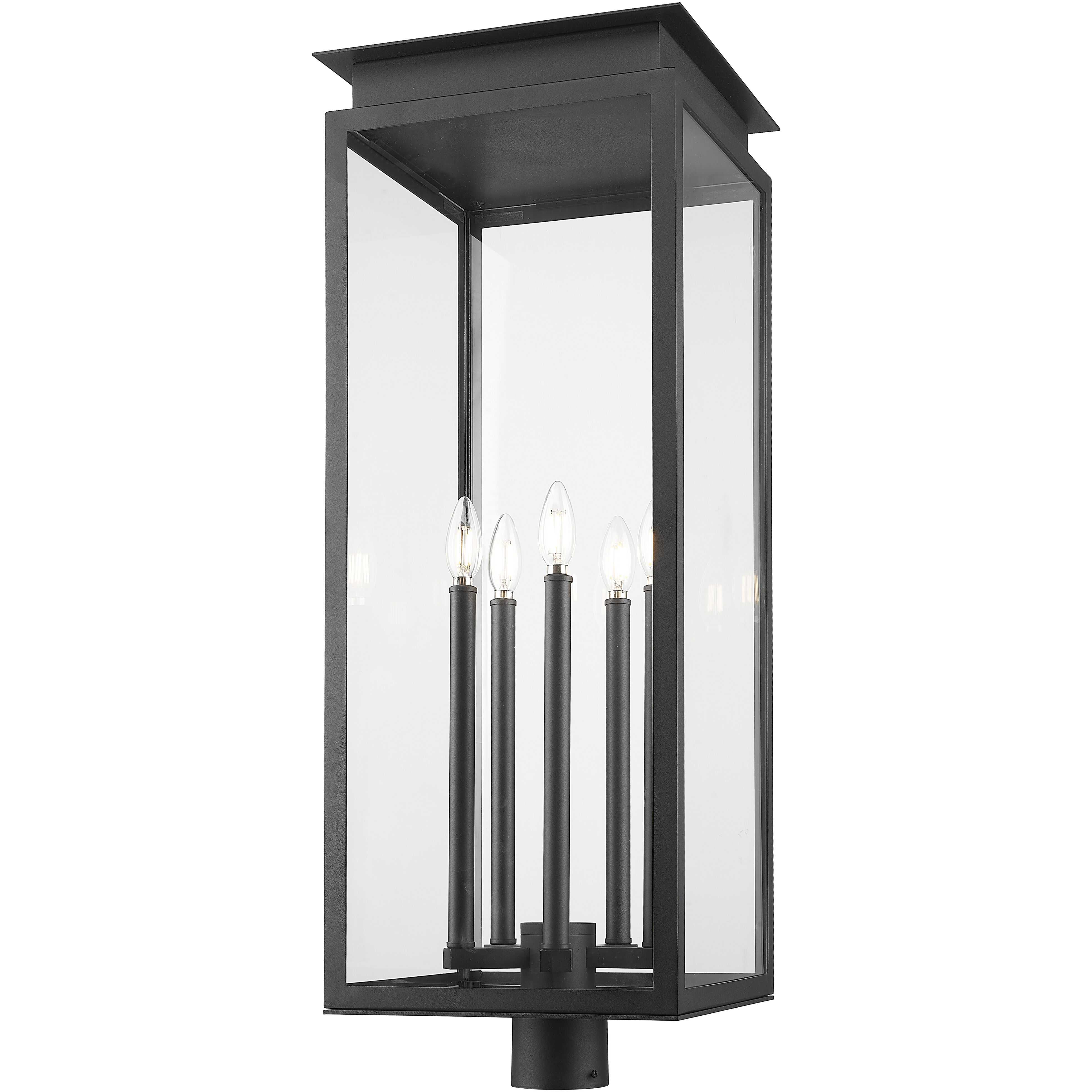 Nova 5 Light 35 inch Black Outdoor Post Mount Fixture