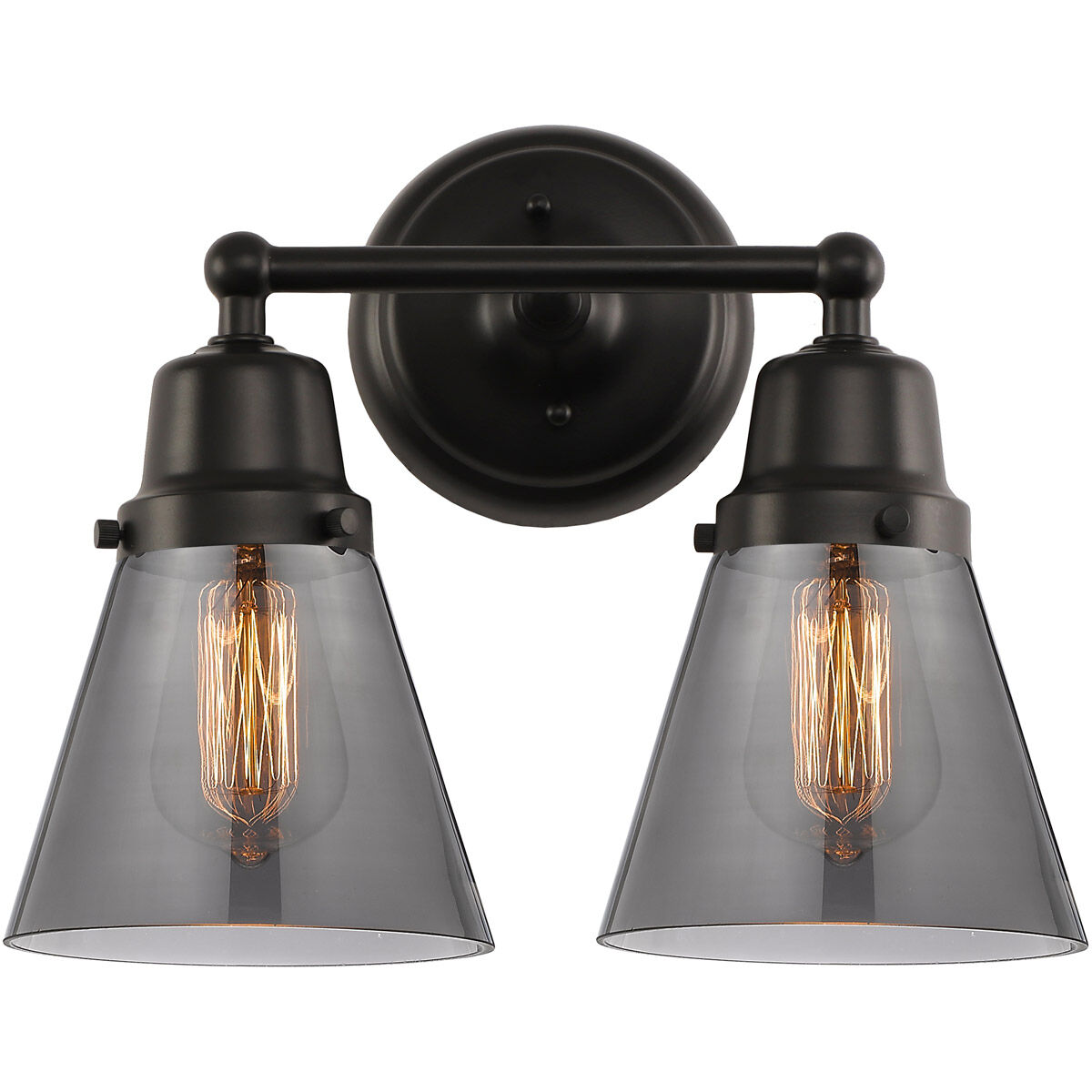 Aditi Small Cone 2 Light 14.25 inch Matte Black Bath Vanity Light Wall Light Aditi