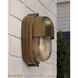 Maritime 1 Light 8.5 inch Antique Brass/Clear Outdoor Wall Sconce