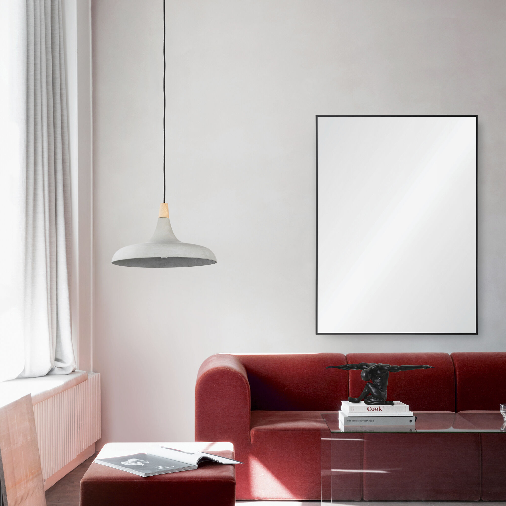 Raizel 40 X 30 inch Matte Black Wall Mirror