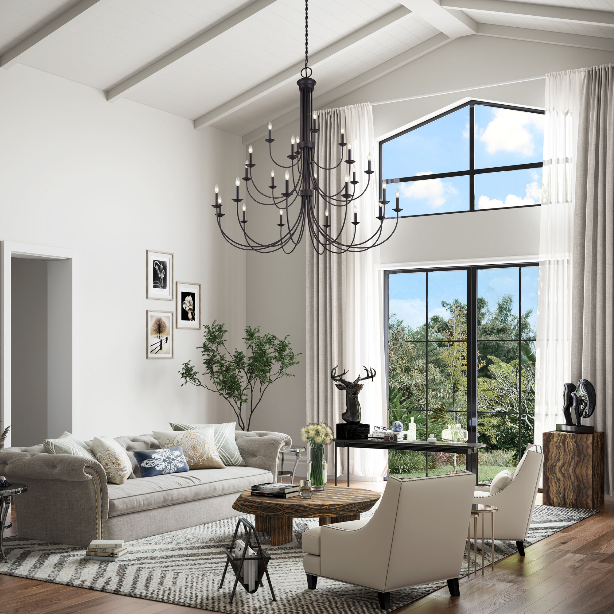 Estate 24 Light 60 inch Bronze Foyer Chandelier Ceiling Light