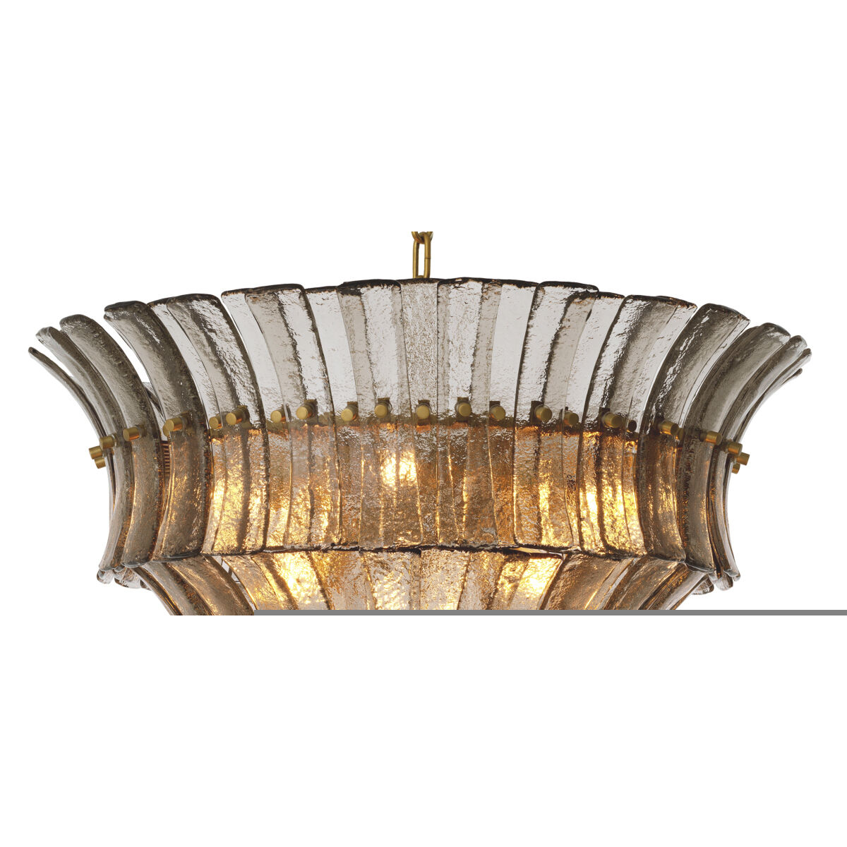 Toscano 10 Light 26.38 inch Antique Brass Chandelier Ceiling Light in Smoke Glass