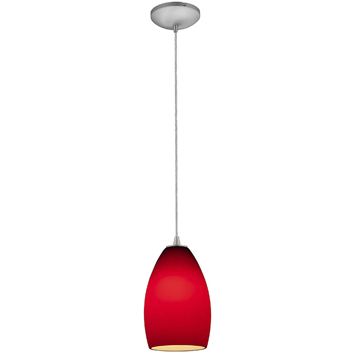 Champagne LED 5 inch Brushed Steel Pendant Ceiling Light in Red