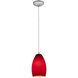 Champagne LED 5 inch Brushed Steel Pendant Ceiling Light in Red