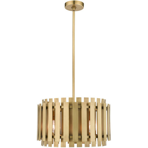 Greenwich 5 Light 18 inch Natural Brass Pendant Chandelier Ceiling Light