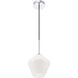 Gene 1 Light 7.9 inch Chrome Pendant Ceiling Light