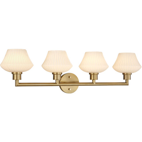Cassini 4 Light 33 inch Aged Brass Vanity Light Wall Light