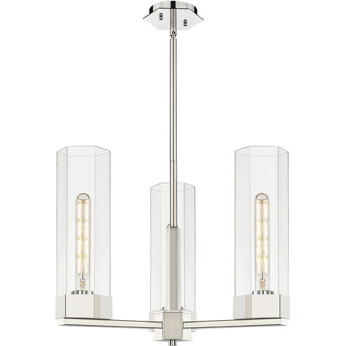 Claverack 3 Light 21.63 inch Polished Nickel Pendant Ceiling Light in Clear Glass
