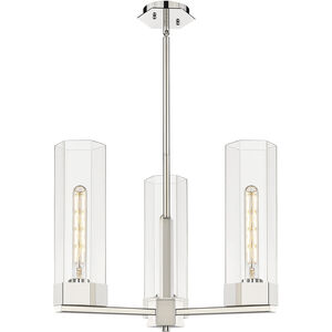 Claverack 3 Light 21.63 inch Polished Nickel Pendant Ceiling Light in Clear Glass