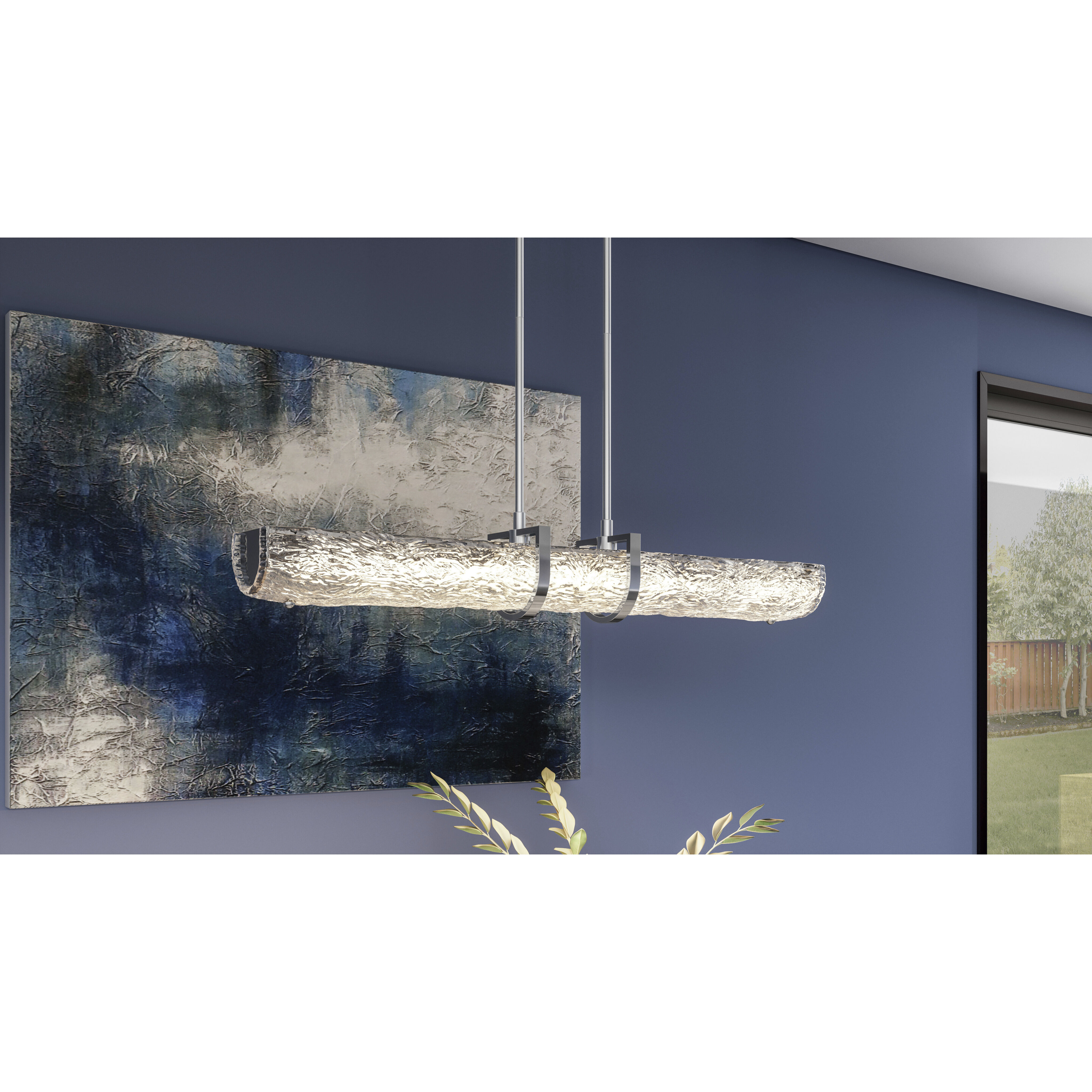 Pell 38 inch Polished Chrome Island Light Ceiling Light